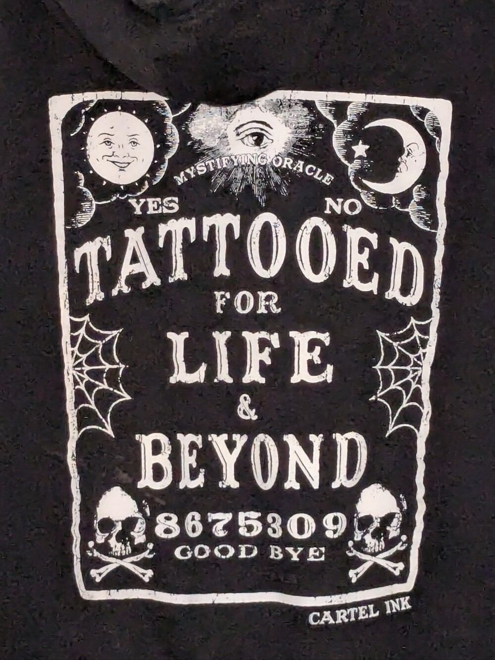 Cartel Ink "Tattooed For Life & Beyond" Ouija Board Zip Up Hoodie Small